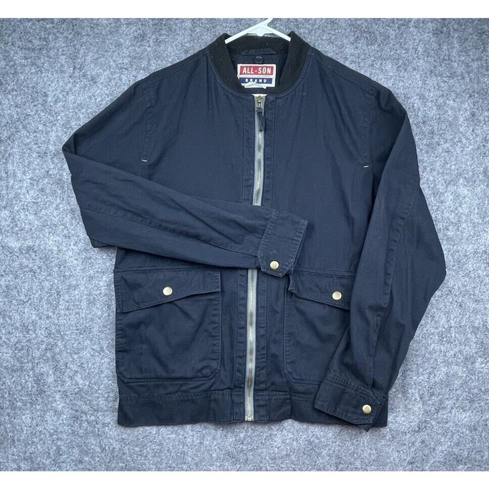 Vintage All-Son Jacket Medium Black Workwear Station Utility Heritage Classic